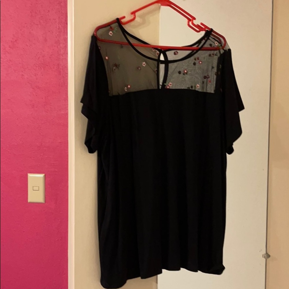 Sheer shoulder blouse